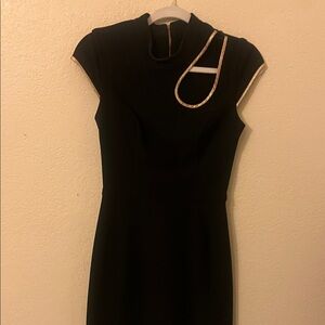 Elegant Black Cut-Out Dress